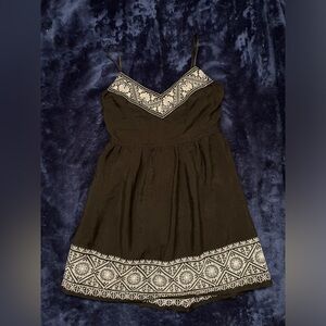 M Three Pink Hearts by Trixxi black and white embroidered mini dress